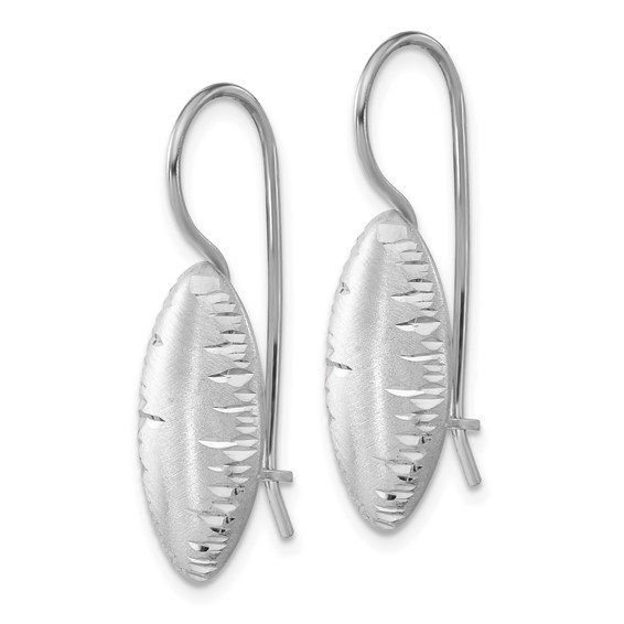 Leslie's Sterling Silver Rhodium-plated Satin & Diamond-cut Dangle Earrings