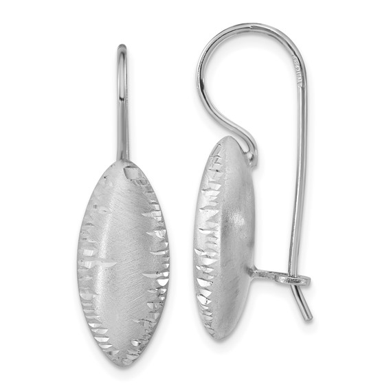 Leslie's Sterling Silver Rhodium-plated Satin & Diamond-cut Dangle Earrings