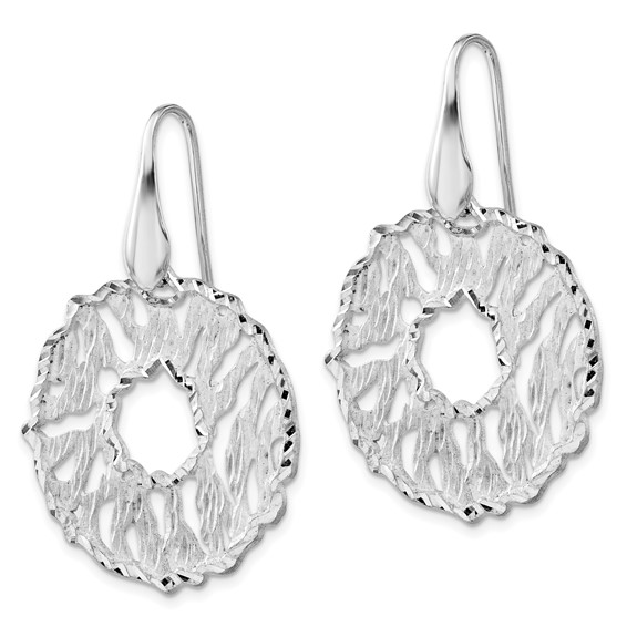 Leslie's Sterling Silver Matte & Diamond-cut Dangle Earrings