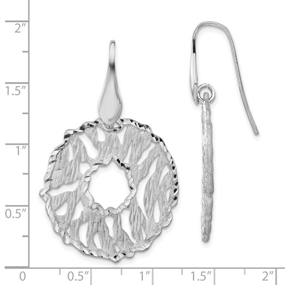 Leslie's Sterling Silver Matte & Diamond-cut Dangle Earrings