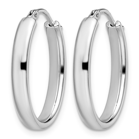 Leslie's Sterling Silver Polished 3.50mm Oval Hoop Earrings