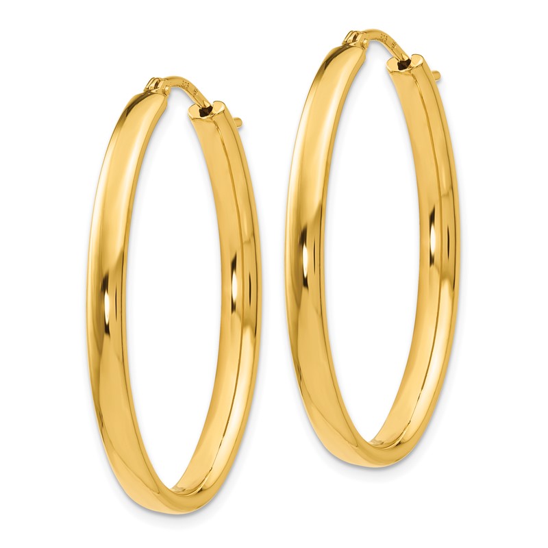 Sterling Silver Gold-plated Polished Oval Hoop Earrings