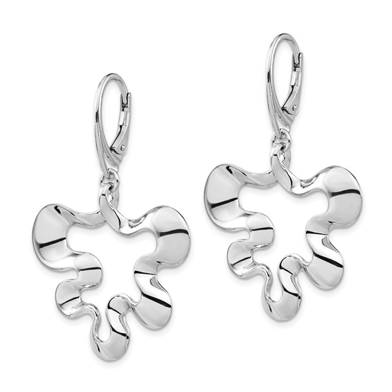Leslie's Sterling Silver Polished Contemporary Leverback Dangle Earrings