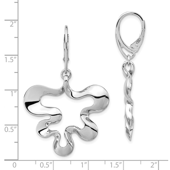 Leslie's Sterling Silver Polished Contemporary Leverback Dangle Earrings
