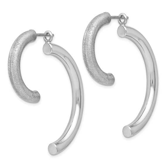 Leslie's Sterling Silver Polished D/C Removable Front Back Earrings