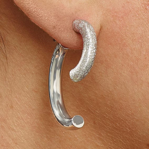 Leslie's Sterling Silver Polished D/C Removable Front Back Earrings