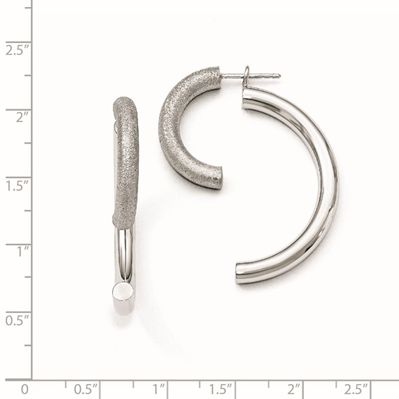 Leslie's Sterling Silver Polished D/C Removable Front Back Earrings