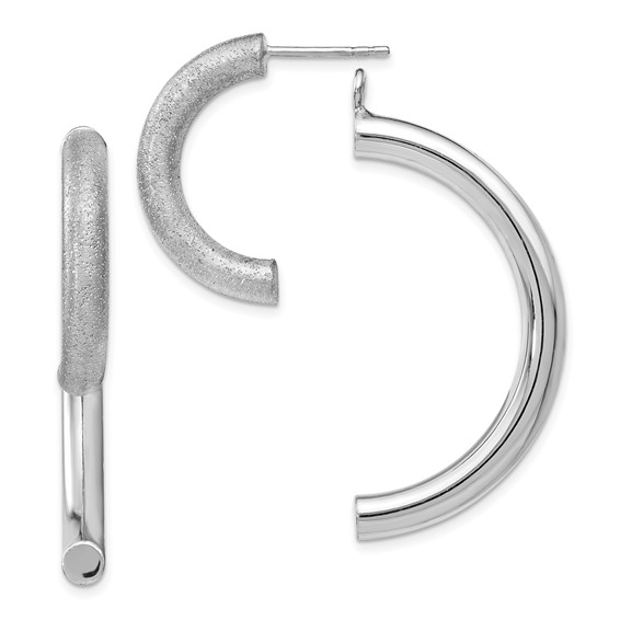 Leslie's Sterling Silver Polished D/C Removable Front Back Earrings