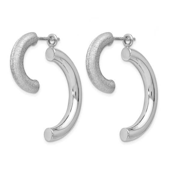 Leslie's Sterling Silver Polished D/C Removable Front Back Earrings