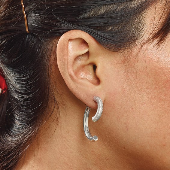 Leslie's Sterling Silver Polished D/C Removable Front Back Earrings