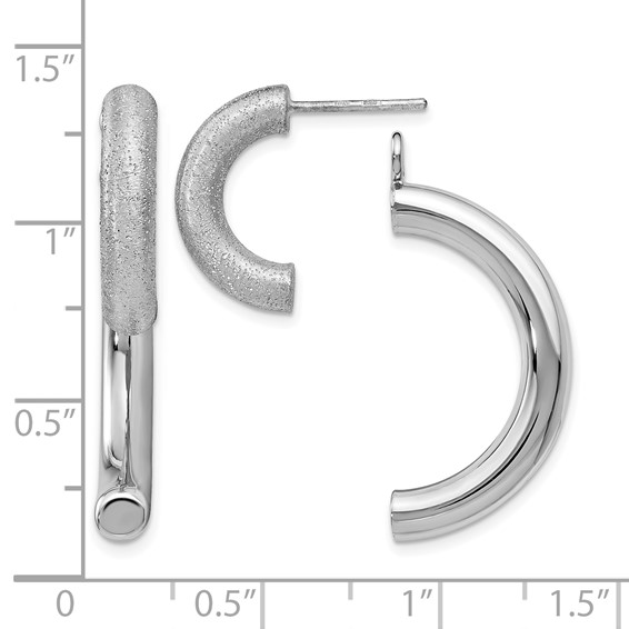 Leslie's Sterling Silver Polished D/C Removable Front Back Earrings