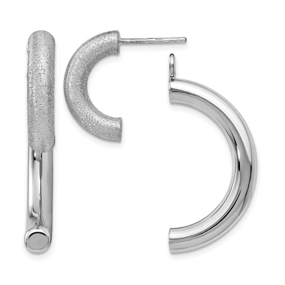 Leslie's Sterling Silver Polished D/C Removable Front Back Earrings