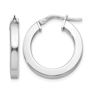 Leslie's Sterling Silver Polished 3.00mm Round Hoop Earrings