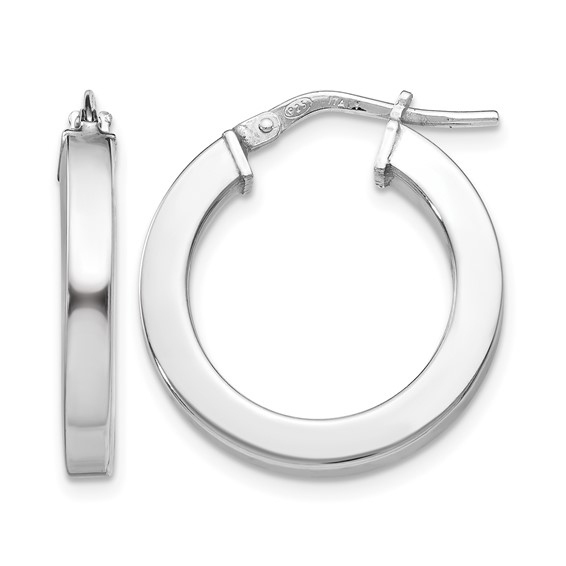 Leslie's Sterling Silver Polished 3.00mm Round Hoop Earrings