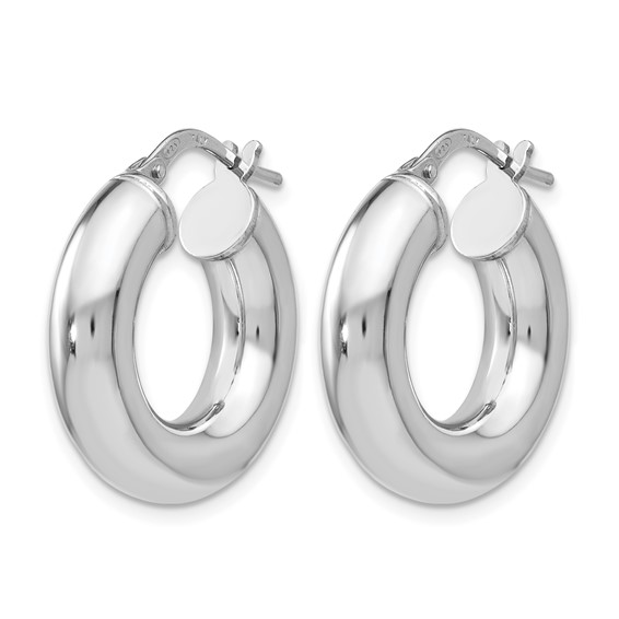 Leslie's Sterling Silver Polished 5.00mm Round Hoop Earrings