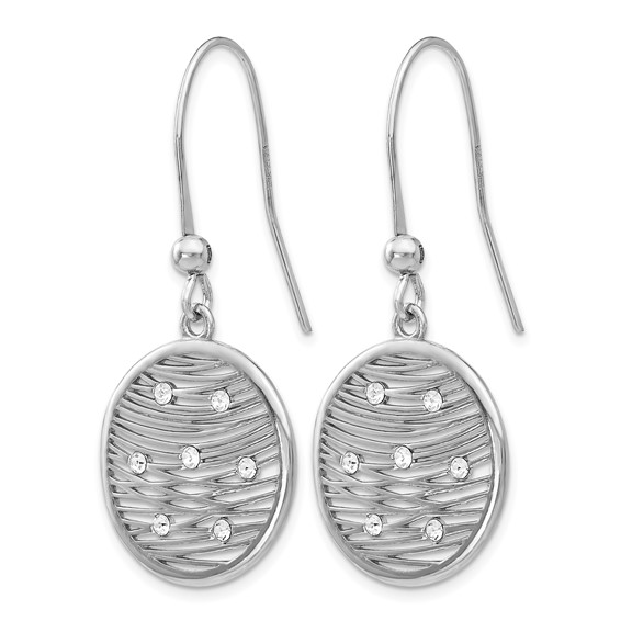 Leslie's Sterling Silver RH-plated Polished Preciosa Crystal Earrings