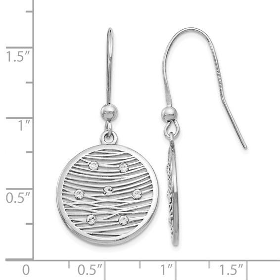 Leslie's Sterling Silver RH-plated Polished Preciosa Crystal Earrings