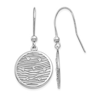 Leslie's Sterling Silver RH-plated Polished Preciosa Crystal Earrings