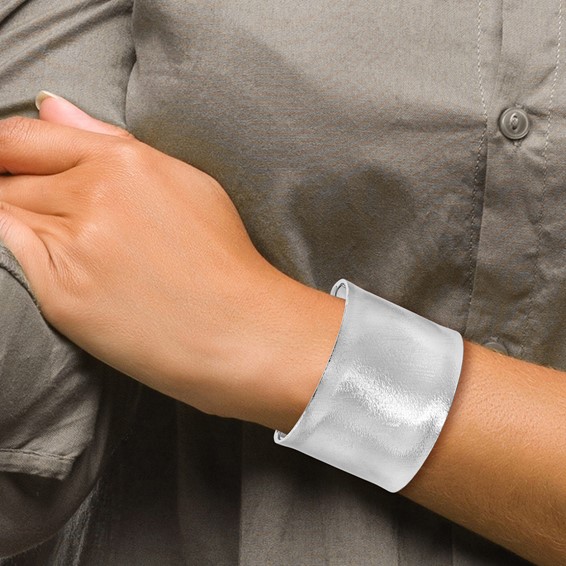 Leslie's Sterling Silver Radiant Essence Textured Bangle