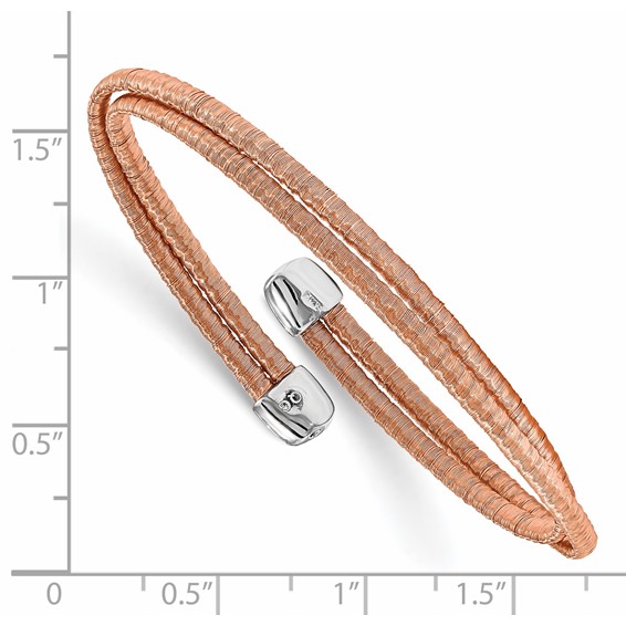 Leslie's Sterling Silver Rose-tone Flexible Cuff Bangle