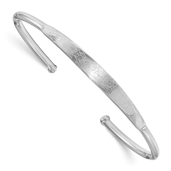 Leslie's Sterling Silver Polished & Scratch Finish Cuff Bangle