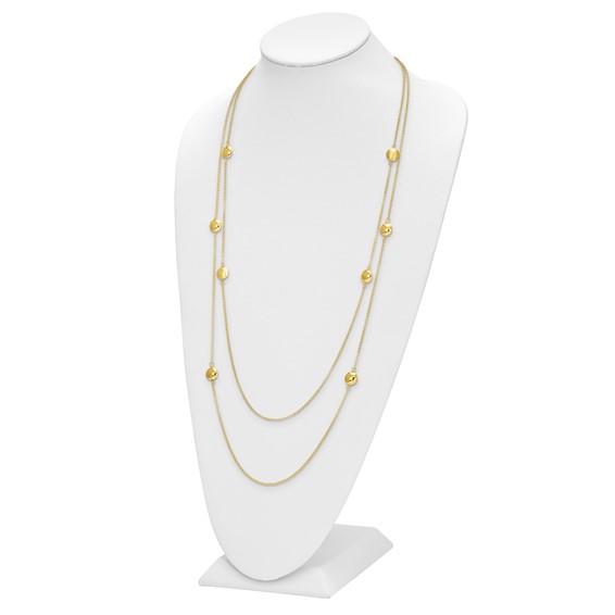 Leslie's Sterling Silver Gold-tone Textured w/1.5in ext. Necklace