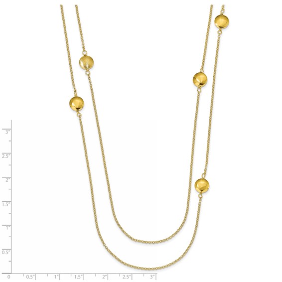 Leslie's Sterling Silver Gold-tone Textured w/1.5in ext. Necklace