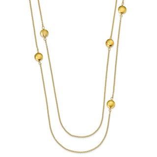 Leslie's Sterling Silver Gold-tone Textured w/1.5in ext. Necklace
