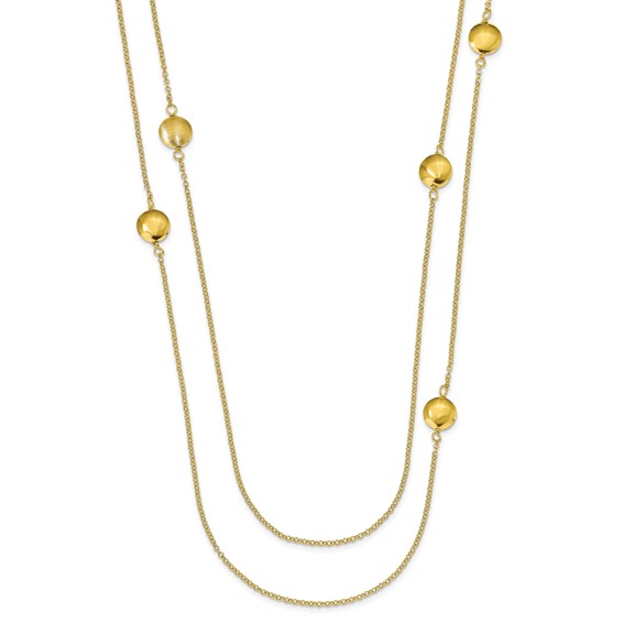 Leslie's Sterling Silver Gold-tone Textured w/1.5in ext. Necklace