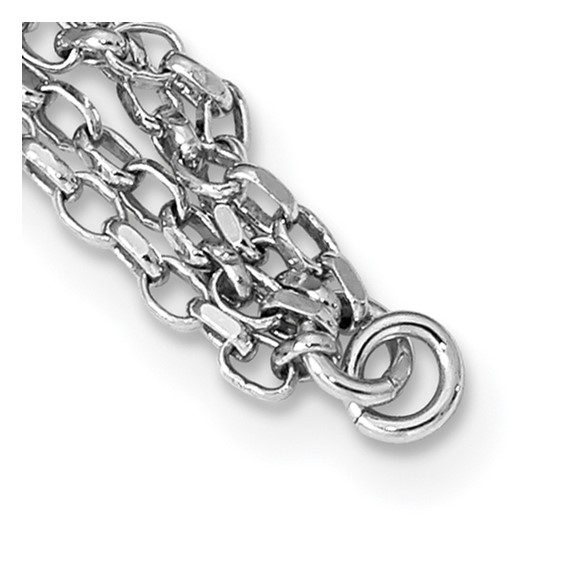 Leslie's Sterling Silver Rhodium-plated Polished Multistrand Necklace