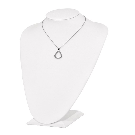 Leslie's Sterling Silver Rhodium-plated Teardrop w/2in ext. Necklace