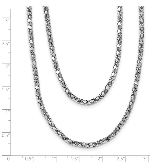 Leslie's Sterling Silver Rhodium w/2 in ext. Fancy 2 Strand Necklace