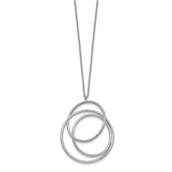 Leslie's Sterling Silver Rhodium Brushed & Polished Necklace
