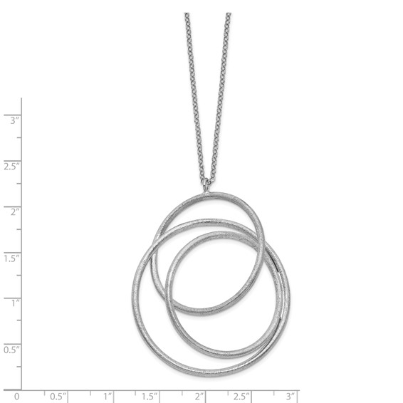 Leslie's Sterling Silver Rhodium Brushed & Polished Necklace