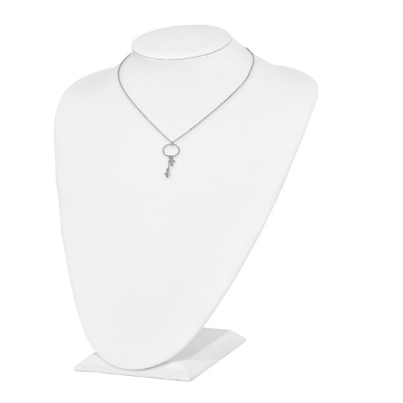 Leslie's Sterling Silver Rhodium-plated CZ Cross w/1.5 in ext. Necklace
