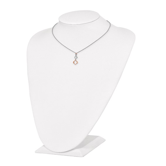 Leslie's Sterling Silver RH-plated & Rose-tone w/1.5in ext. Necklace