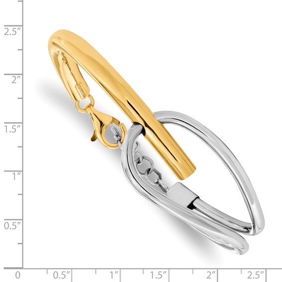 Leslie's Sterling Silver & Gold-tone Polished Bangle Bracelet