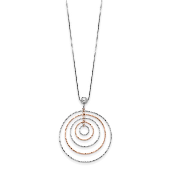 Leslie's Sterling Silver Rose Gold-Plated D/C w/1in ext. Necklace