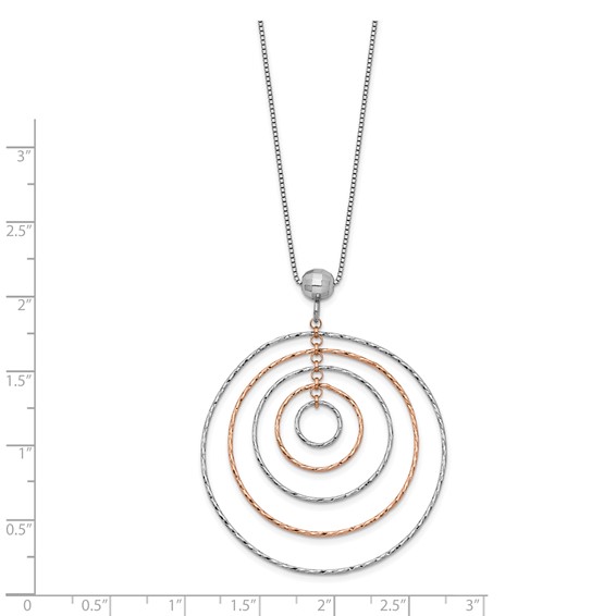 Leslie's Sterling Silver Rose Gold-Plated D/C w/1in ext. Necklace