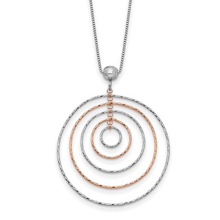 Leslie's Sterling Silver Rose Gold-Plated D/C w/1in ext. Necklace
