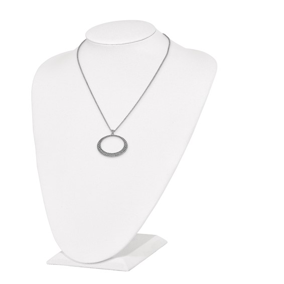 Leslie's Sterling Silver Polished D/C Circle 2in ext. Necklace