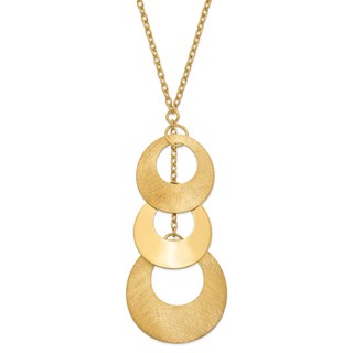Leslie's Sterling Silver & 14k Gold-plated Brushed/Polished Circle Necklace
