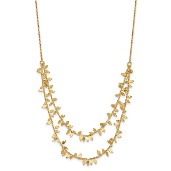 Leslie's Sterling Silver Gold-plated Multi-layer with 2 in ext Necklace