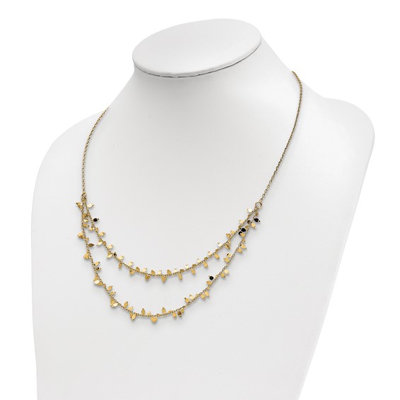 Leslie's Sterling Silver Gold-plated Multi-layer with 2 in ext Necklace