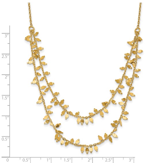 Leslie's Sterling Silver Gold-plated Multi-layer with 2 in ext Necklace