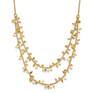 Leslie's Sterling Silver Gold-plated Multi-layer with 2 in ext Necklace
