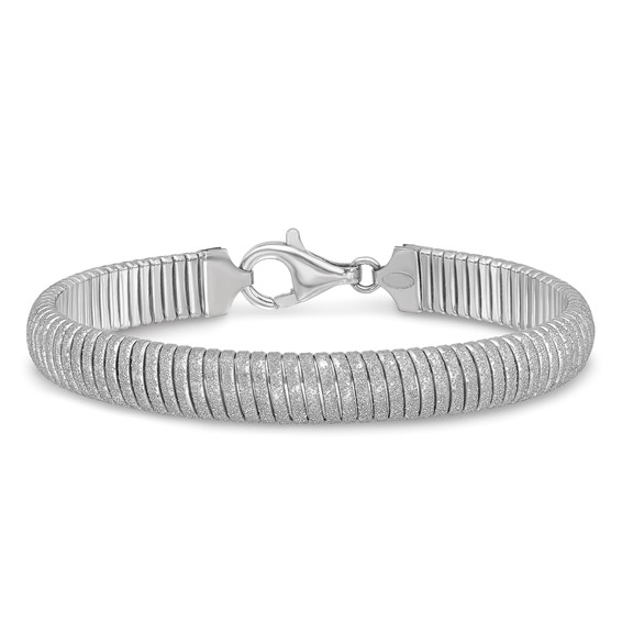 Leslie's Sterling Silver Rhodium-plated Polished Textured Bracelet