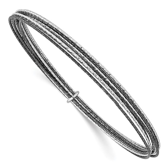 Leslie's SS and Ruthenium Plated D/C 10 layer Slip-on Bangle