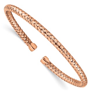 Leslie's Sterling Silver Rose Gold-plated Cuff Bracelet