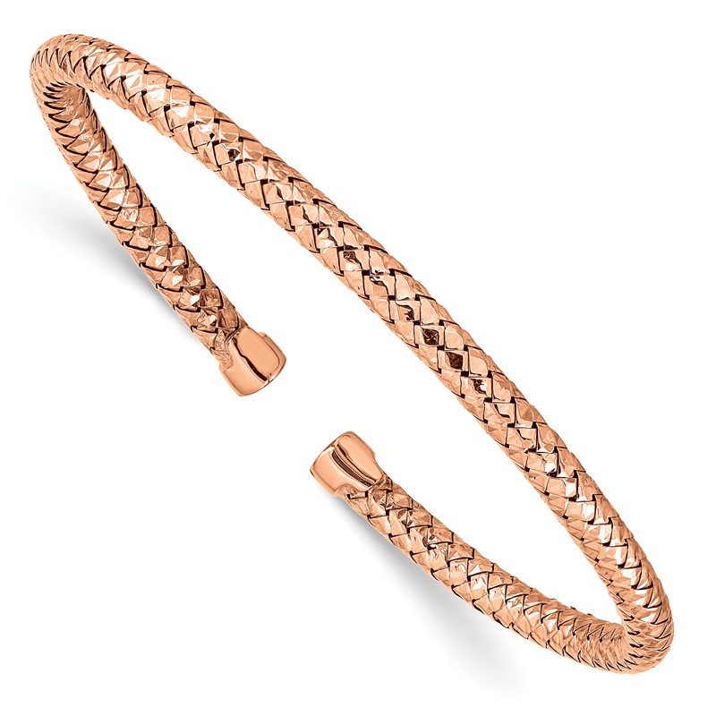 Sterling Silver Rose Gold-plated Cuff Bracelet